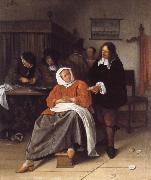Jan Steen An Interior with a Man Offering an Oyster to a Woman oil painting artist
